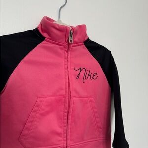 Nike Hot Pink and Black Track Zip Jacket